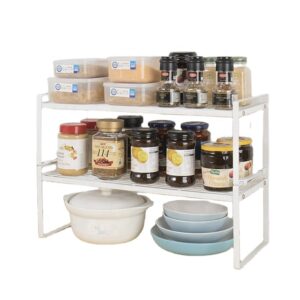 Grand Support de Rangement à 2 Niveaux en Acier - Organisateur de Comptoir pour Épices et Cuisine - 51 cm