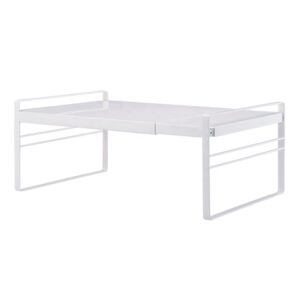 Étagère de Cuisine Extensible avec Poignée - Support de Comptoir à 2 Niveaux en Acier - Largeur Ajustable 39-62 cm